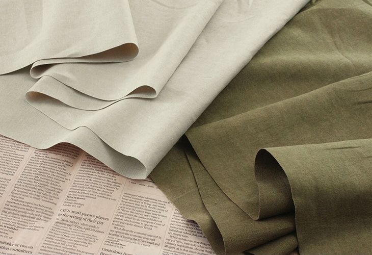 揉み込んだ 25/1番手 綾織 ヨーロッパリネン起毛 【麻 生地 無地