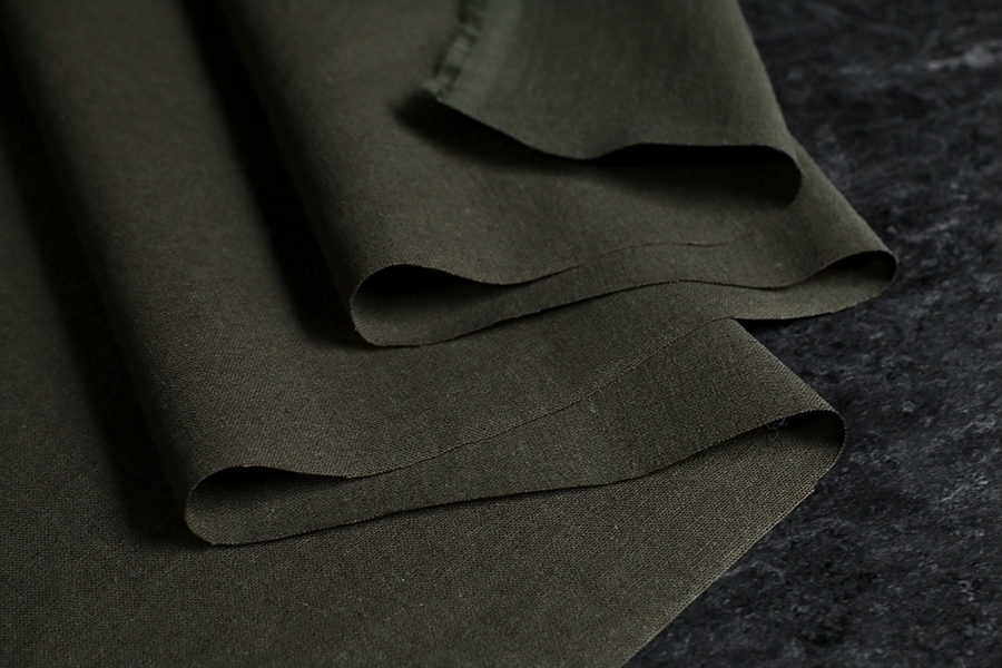 【反物販売】洗いをかけた 綿麻キャンバス 【コットン リネン 生地 無地】