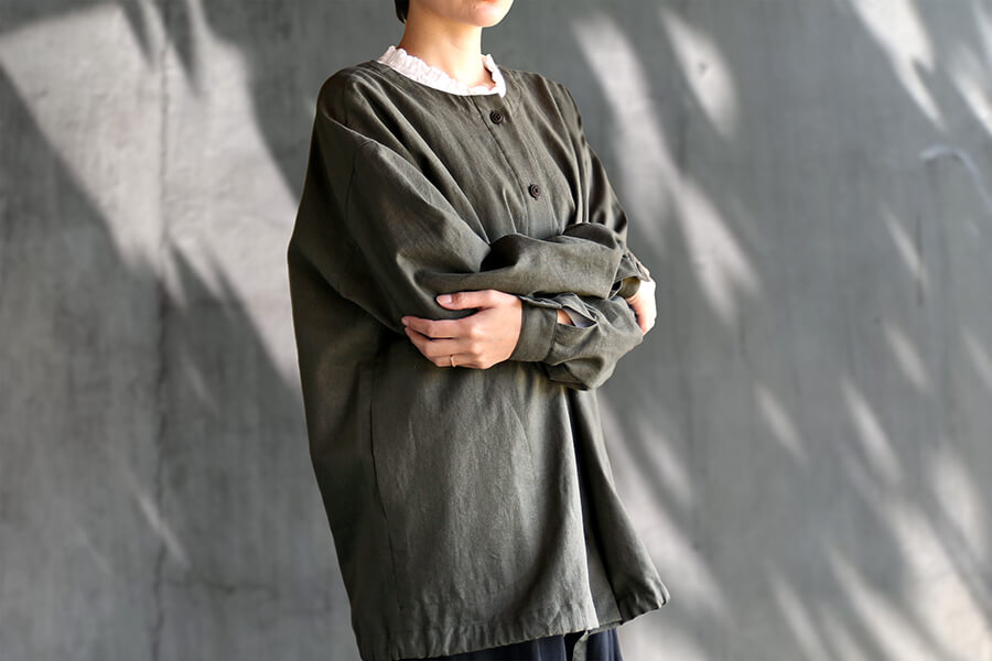 【反物販売】洗いをかけた 綿麻キャンバス 【コットン リネン 生地 無地】