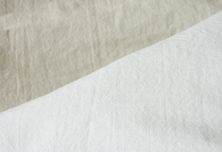 【生地サンプル】洗いをかけた 先染め 綿和紙シャンブレー nw加工 【コットン 生地 無地】