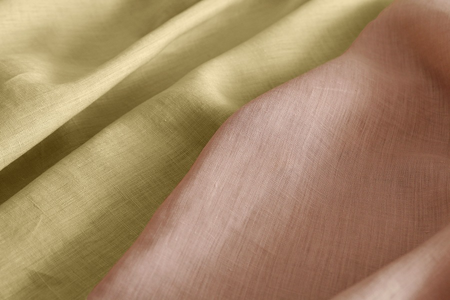 【反物販売】洗いをかけた リネンライトキャンバス 55番手 【麻 生地 無地】