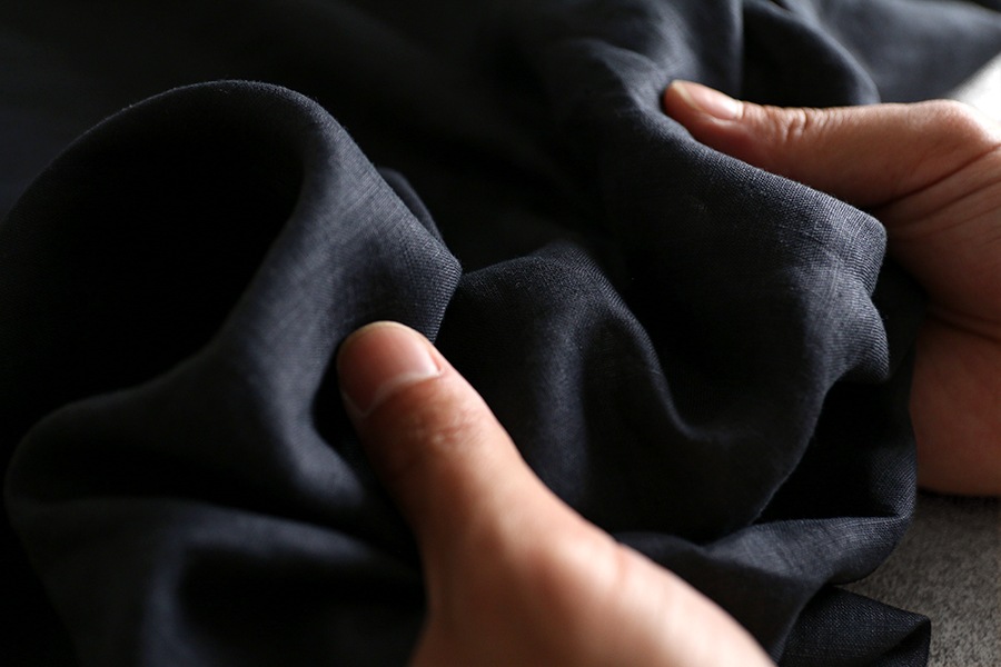 【反物販売】洗いをかけた リネンライトキャンバス 55番手 【麻 生地 無地】