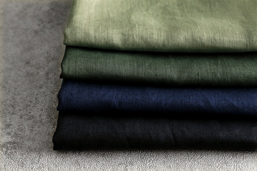 【反物販売】洗いをかけた リネンライトキャンバス 55番手 【麻 生地 無地】