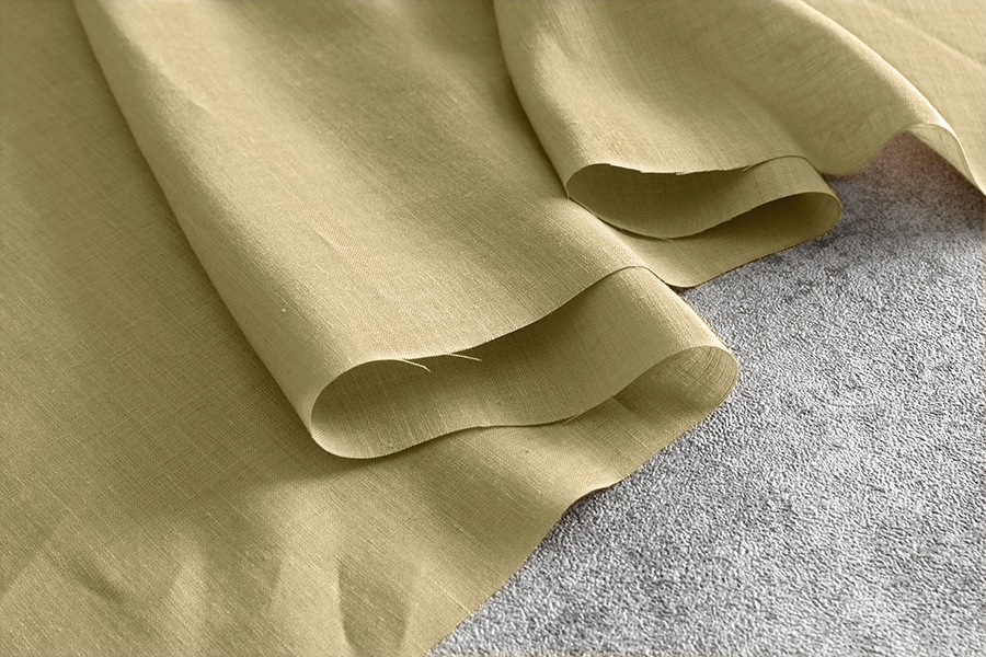 【反物販売】洗いをかけた リネンライトキャンバス 55番手 【麻 生地 無地】