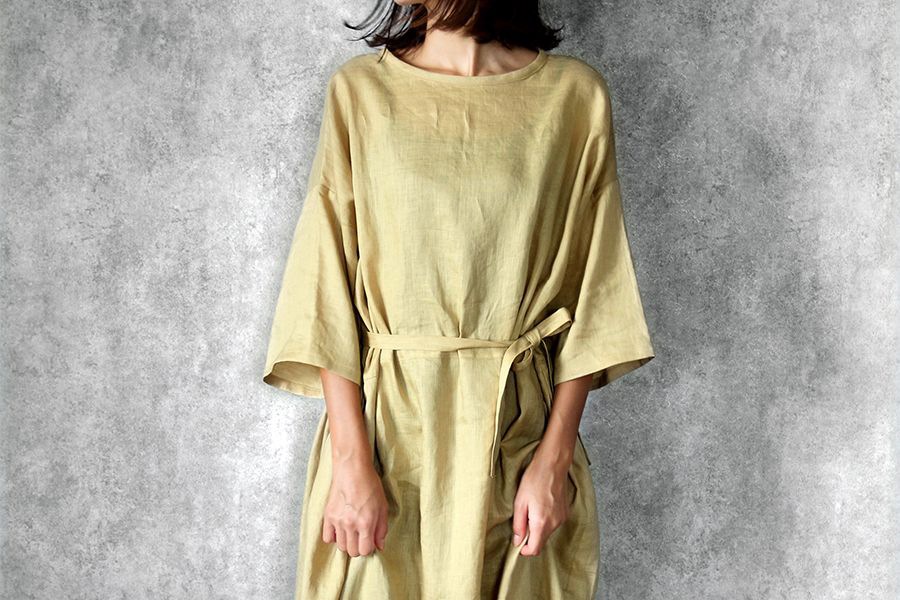 【反物販売】洗いをかけた リネンライトキャンバス 55番手 【麻 生地 無地】