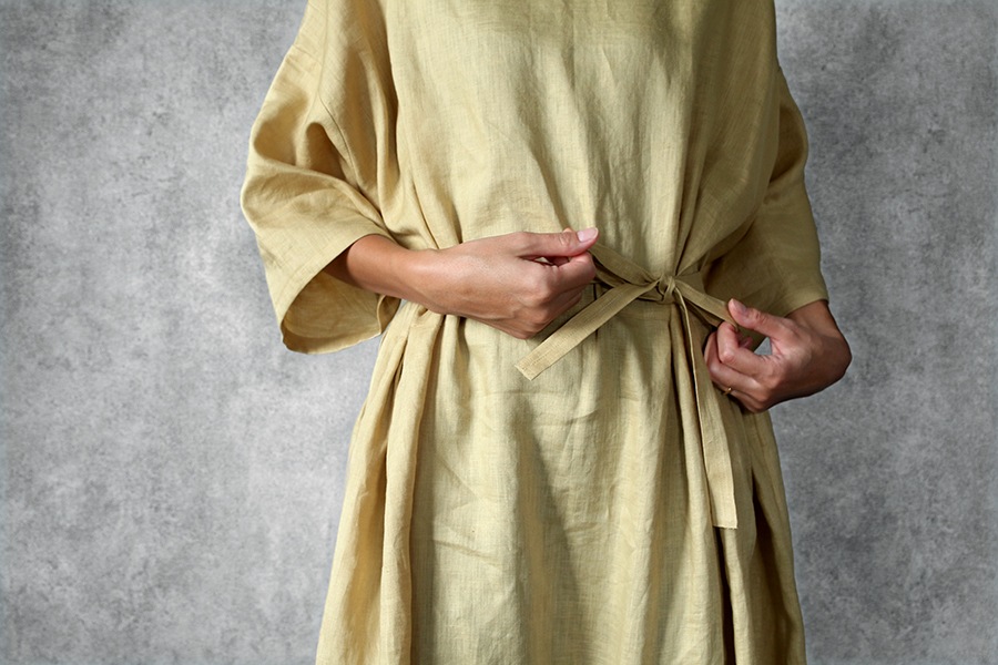 【反物販売】洗いをかけた リネンライトキャンバス 55番手 【麻 生地 無地】