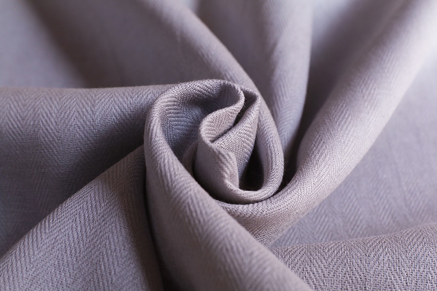 【生地サンプル】洗いをかけた 綿麻ライトヘリンボン 【コットン リネン 生地 無地】