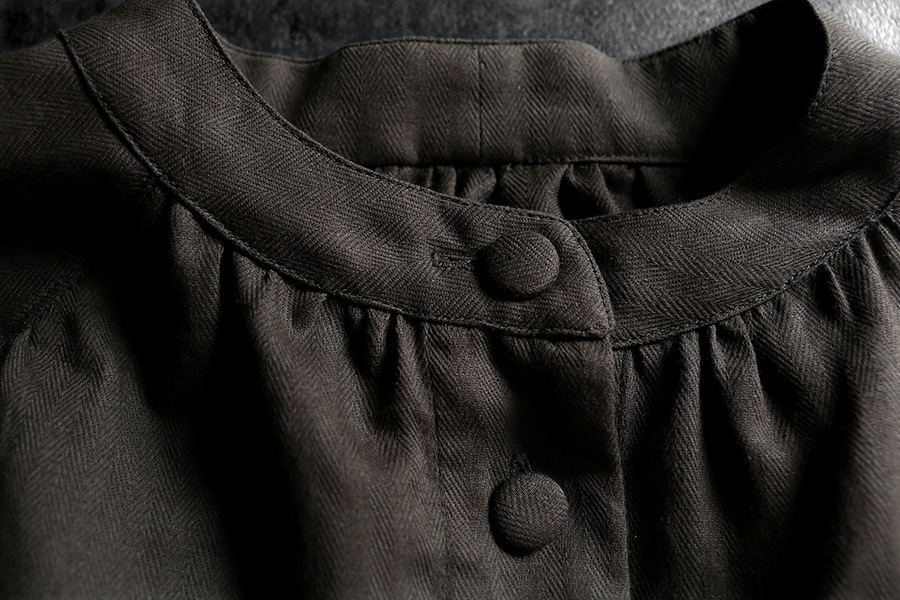 【生地サンプル】洗いをかけた 綿麻ライトヘリンボン 【コットン リネン 生地 無地】