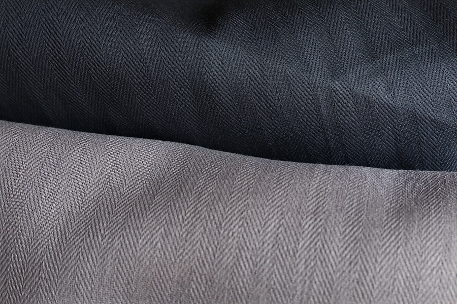 【生地サンプル】洗いをかけた 綿麻ライトヘリンボン 【コットン リネン 生地 無地】