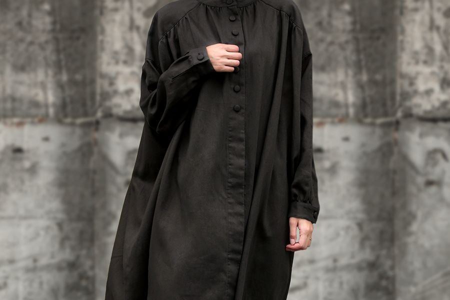 【生地サンプル】洗いをかけた 綿麻ライトヘリンボン 【コットン リネン 生地 無地】