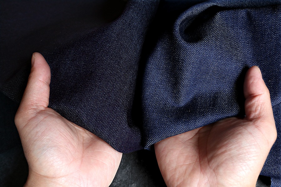 【生地サンプル】岡山の児島 11オンス ムラ糸ストレッチデニム【コットン(綿) 生地 無地】