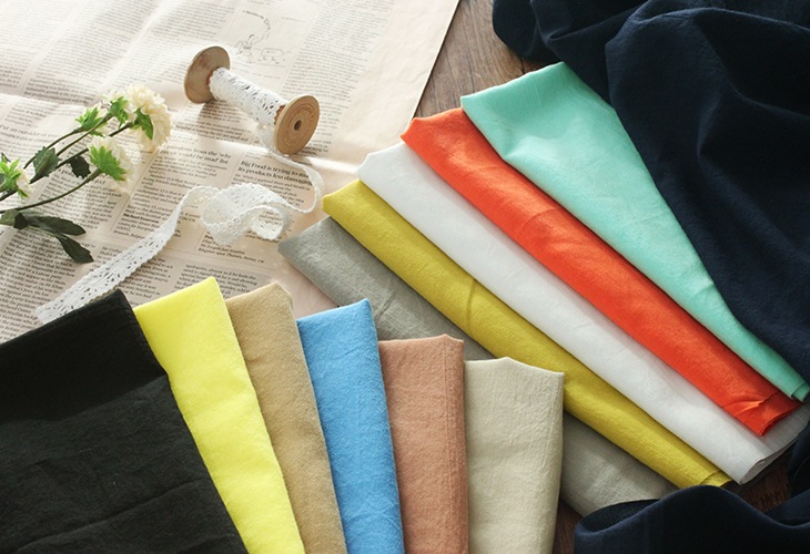 ワイド幅│洗いをかけた 綿80アイディールローン ナチュラルウォッシュ加工 【コットン 生地 無地】