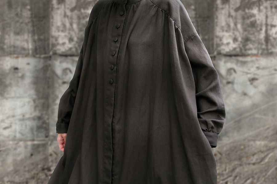 【反物販売】洗いをかけた 綿麻ライトヘリンボン 【コットン リネン 生地 無地】