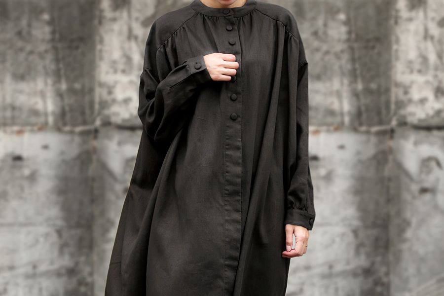 【反物販売】洗いをかけた 綿麻ライトヘリンボン 【コットン リネン 生地 無地】