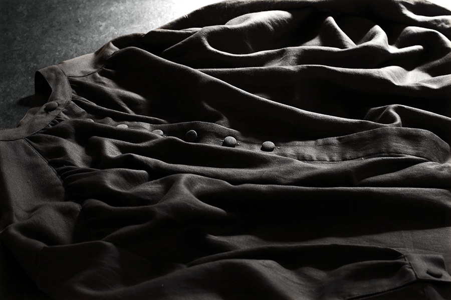 【反物販売】洗いをかけた 綿麻ライトヘリンボン 【コットン リネン 生地 無地】