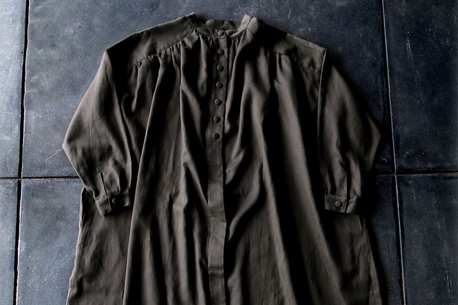 【反物販売】洗いをかけた 綿麻ライトヘリンボン 【コットン リネン 生地 無地】