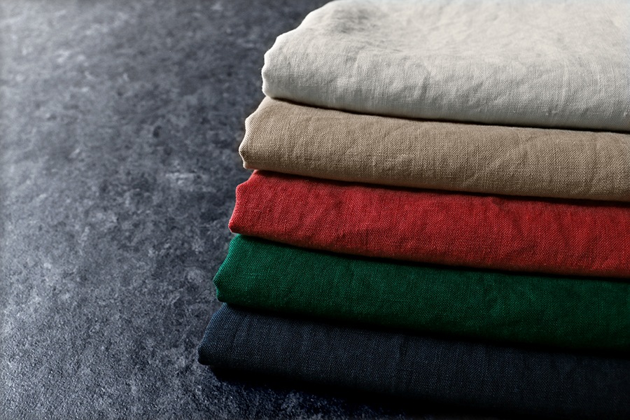 洗いをかけた フレンチリネン odw加工 40番手 【麻 生地 無地】