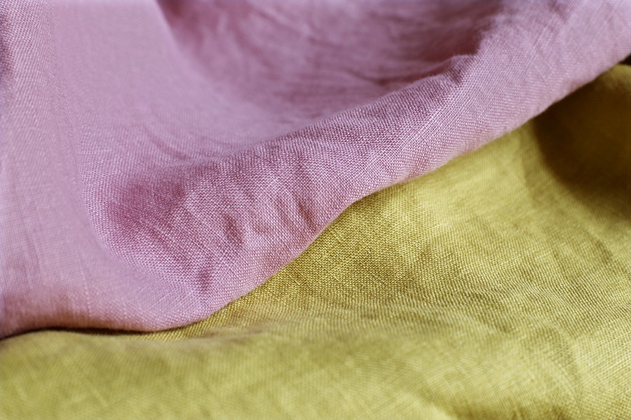 洗いをかけた フレンチリネン odw加工 40番手 【麻 生地 無地】
