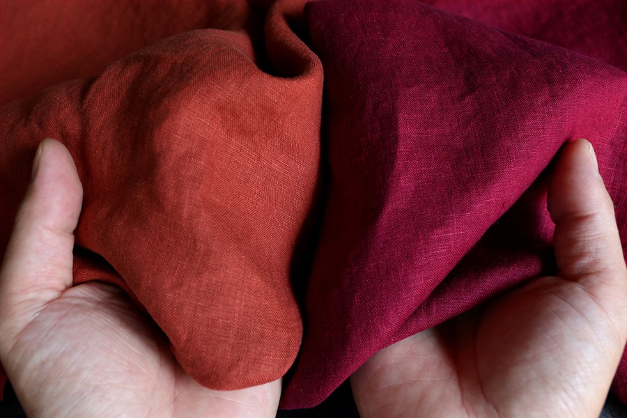 【生地サンプル】洗いをかけた フレンチリネン odw加工 40番手 【麻 生地 無地】