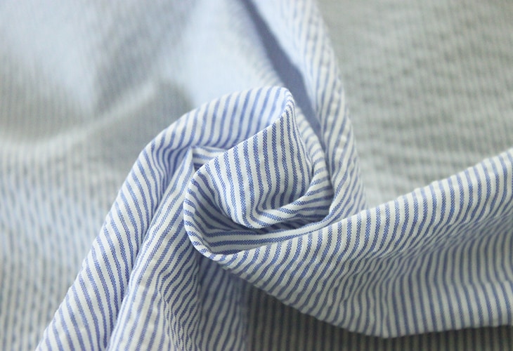 先染め 60/1番手 サッカーストライプ【綿 ポリエステル 生地】