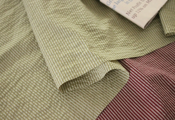 先染め 60/1番手 サッカーストライプ【綿 ポリエステル 生地】