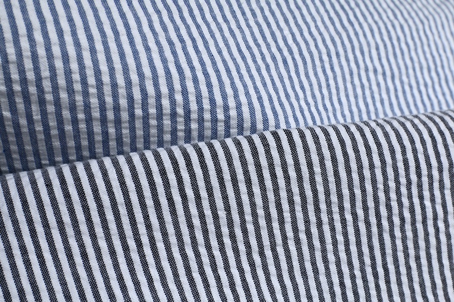 【反物販売】先染め コットンサッカーストライプ 40番手【綿 生地】