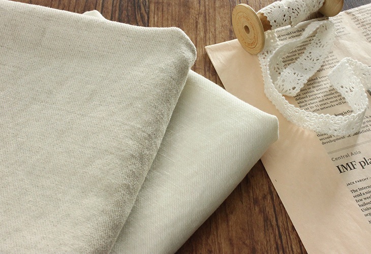 洗いをかけた リネンウール ギャバジン起毛 【麻 毛 生地 無地】