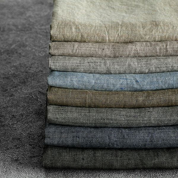 先染め トップリネンツイル 40番手 【麻 生地 無地】