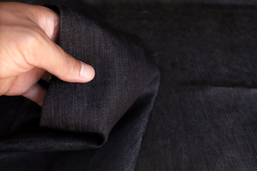 【反物販売】岡山の児島 10オンス リネンデニム【リネン 麻 生地 無地】