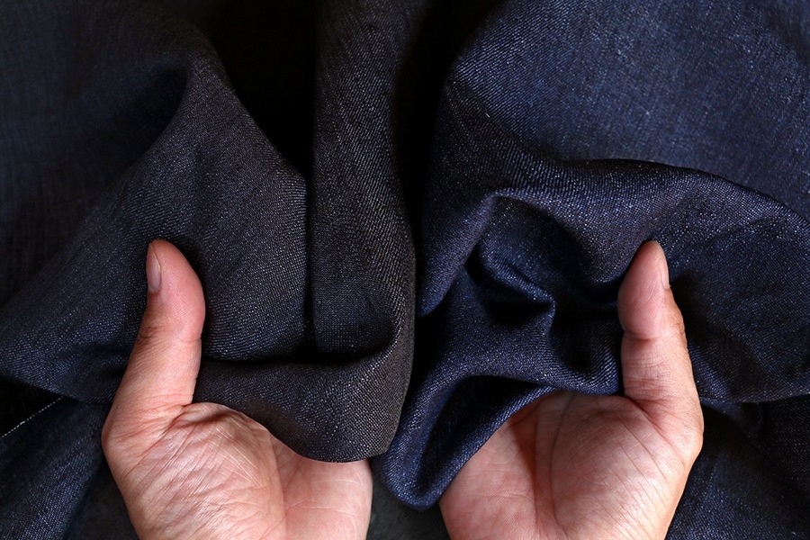 【反物販売】岡山の児島 10オンス リネンデニム【リネン 麻 生地 無地】