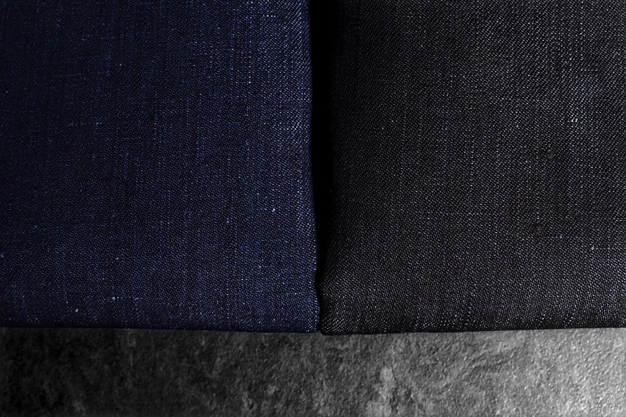 【反物販売】岡山の児島 10オンス リネンデニム【リネン 麻 生地 無地】