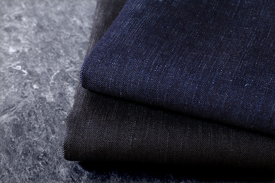 【反物販売】岡山の児島 10オンス リネンデニム【リネン 麻 生地 無地】