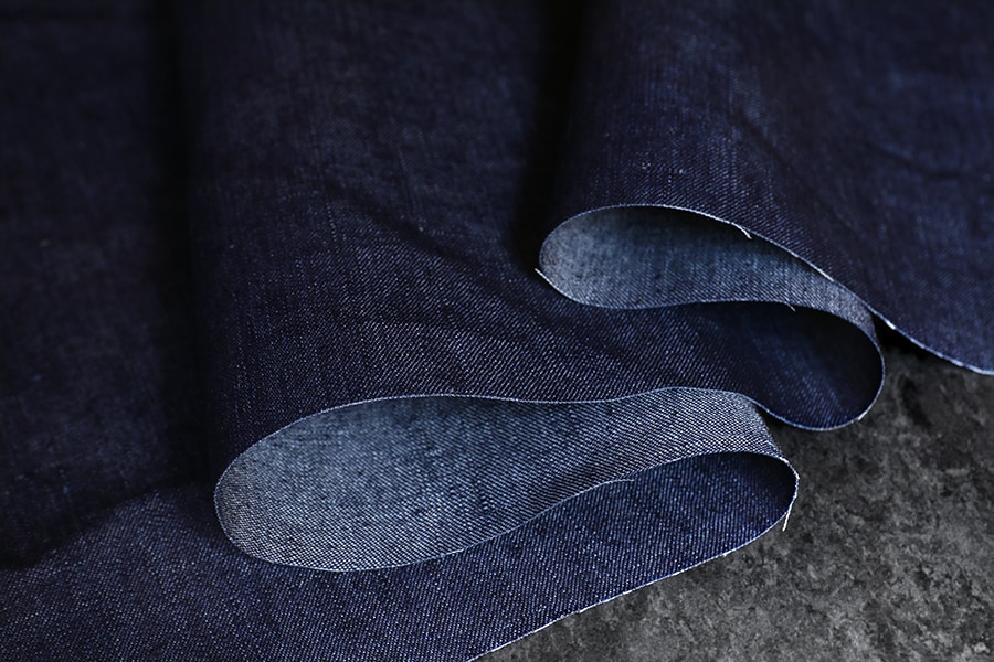 【反物販売】岡山の児島 10オンス リネンデニム【リネン 麻 生地 無地】