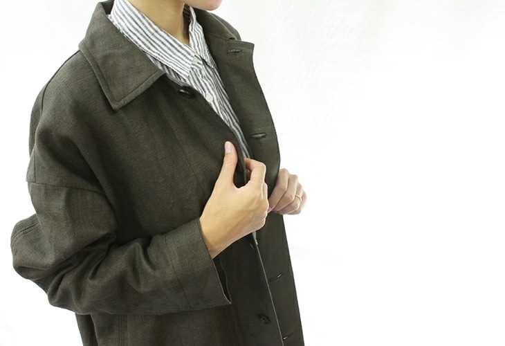 【生地サンプル】洗いをかけた 13/1番手 麻スラブ nw加工 【リネン ラミー 生地 無地】