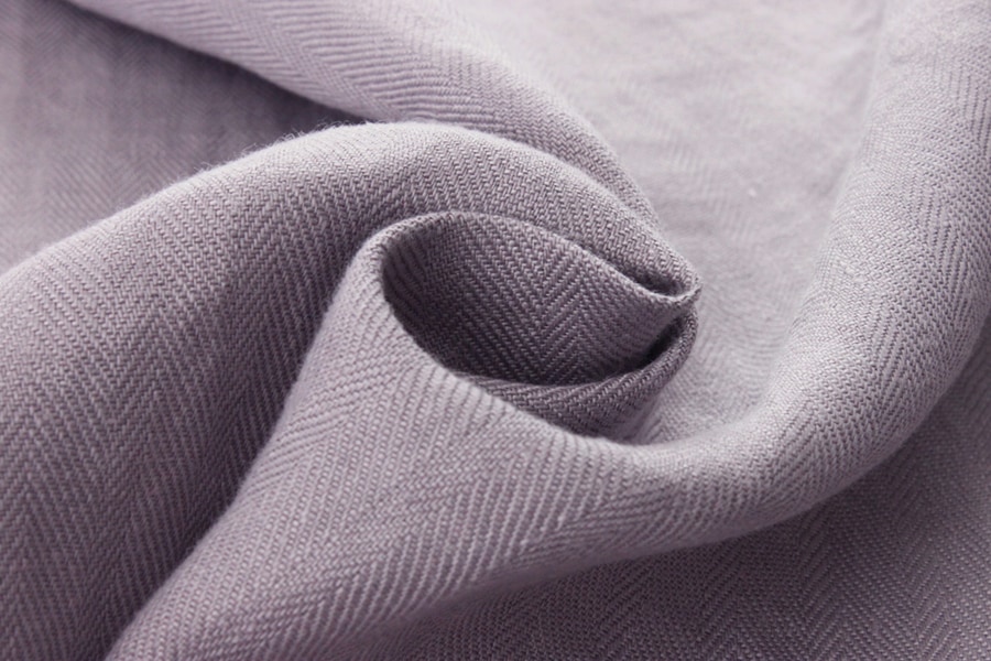 洗いをかけた 40/1番手 フレンチリネン ヘリンボン nw加工 【麻 生地 無地】