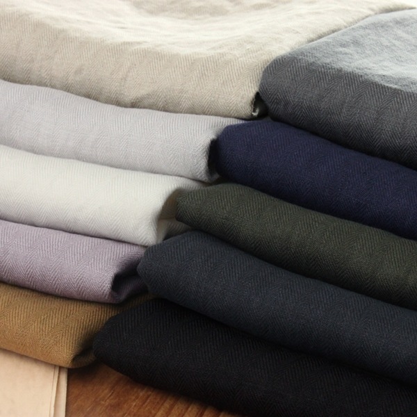 洗いをかけた 40/1番手 フレンチリネン ヘリンボン nw加工 【麻 生地