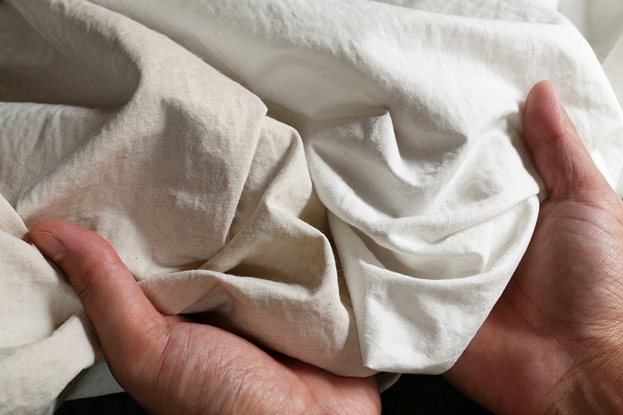 【反物販売】ワイド幅 高密度 コットンヘンプ ヘビーポプリン 【コットン リネン 綿麻 生地 無地】