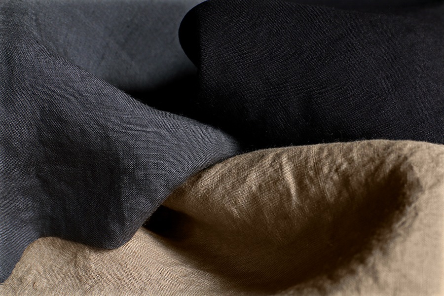 【生地サンプル】洗いをかけた 高密度リネンローン 60番手【麻 生地 無地】