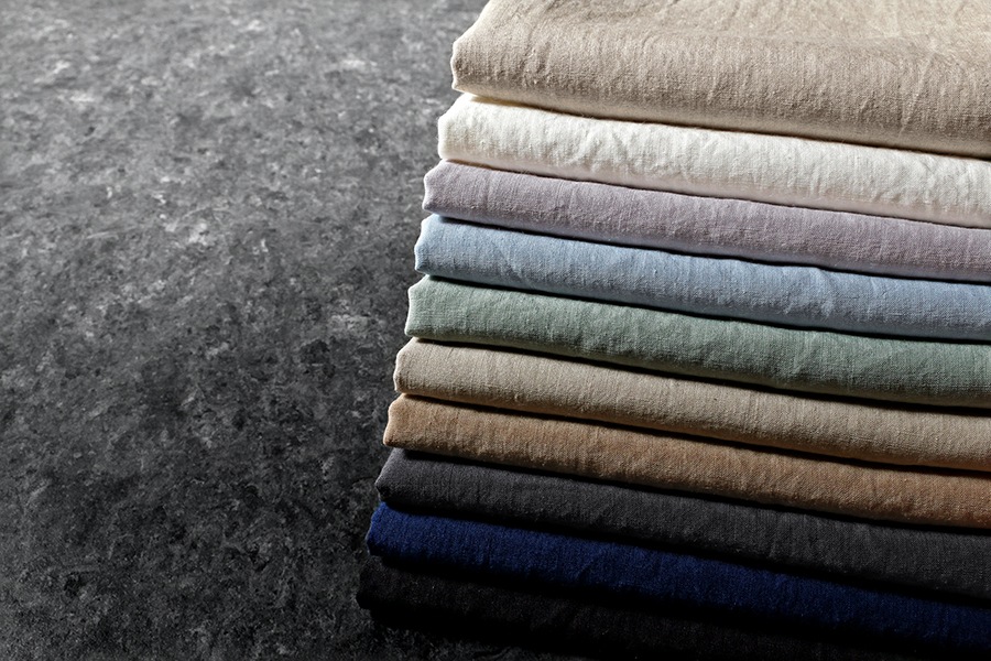 【生地サンプル】洗いをかけた 高密度リネンローン 60番手【麻 生地 無地】