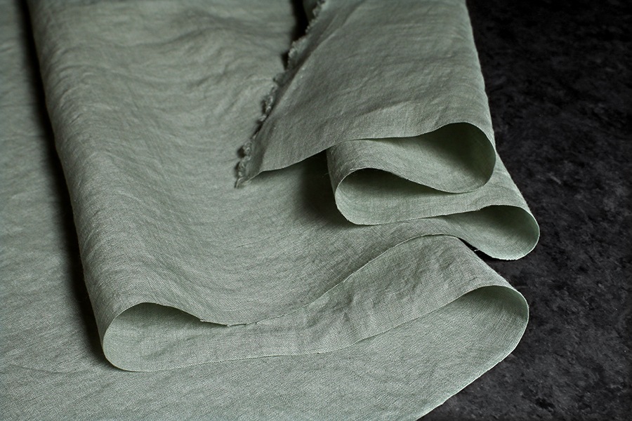 【生地サンプル】洗いをかけた 高密度リネンローン 60番手【麻 生地 無地】