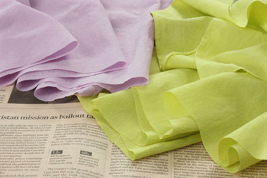 【生地サンプル】ワイド幅│洗いをかけた 綿60アイディールローン nw加工 【コットン 生地 無地】