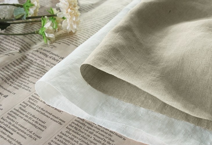 【生地サンプル】洗いをかけた 40/1番手 高密度ベルギーリネン odw加工 【麻 生地 無地】