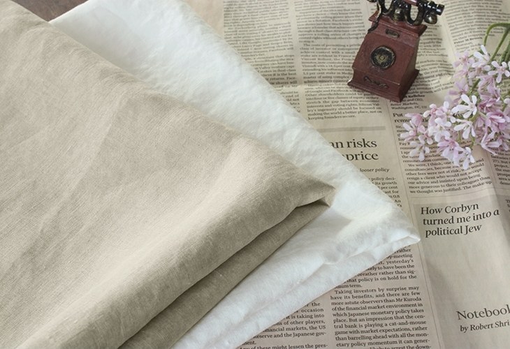 【生地サンプル】洗いをかけた 40/1番手 高密度ベルギーリネン odw加工 【麻 生地 無地】