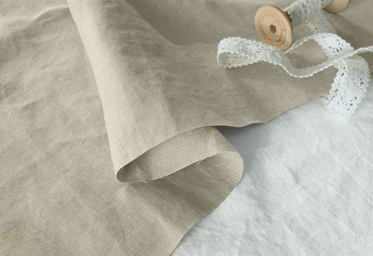 【生地サンプル】洗いをかけた 40/1番手 高密度ベルギーリネン odw加工 【麻 生地 無地】