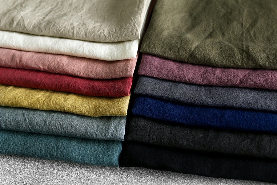 洗いをかけた ベルギーリネンローン nd加工 60番手 【麻 生地 無地】