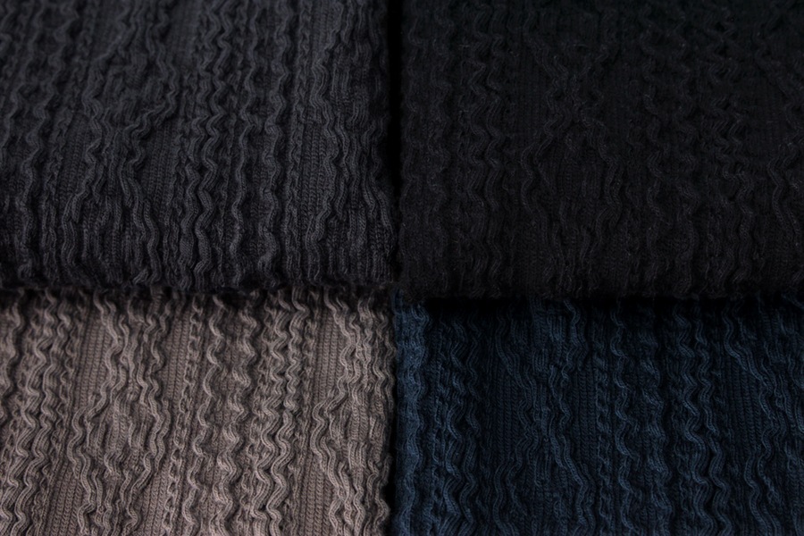 【生地サンプル】オリジナルアラン縄編みシャーリング ジャガードニット