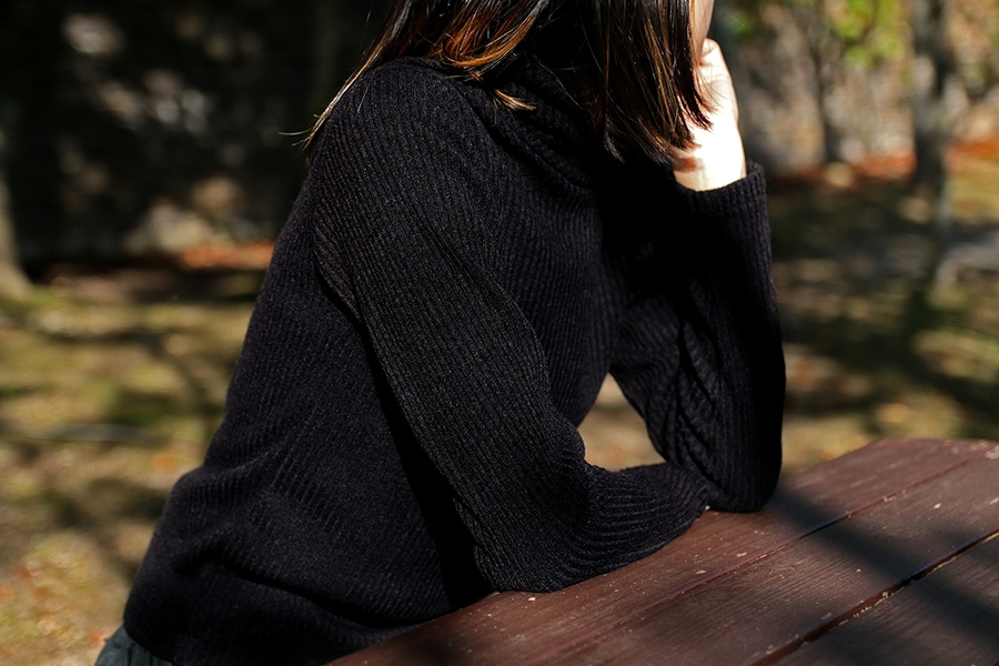 ワイド幅 ウール フレアリブニット 1/26番手【毛 無地 生地】