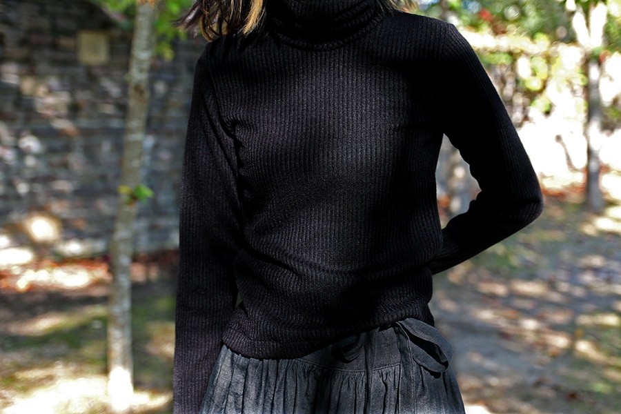 ワイド幅 ウール フレアリブニット 1/26番手【毛 無地 生地】