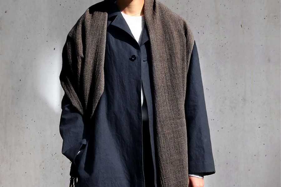 【生地サンプル】洗いをかけた ウールガーゼ 2/48番手 【毛 生地 無地 ストール】