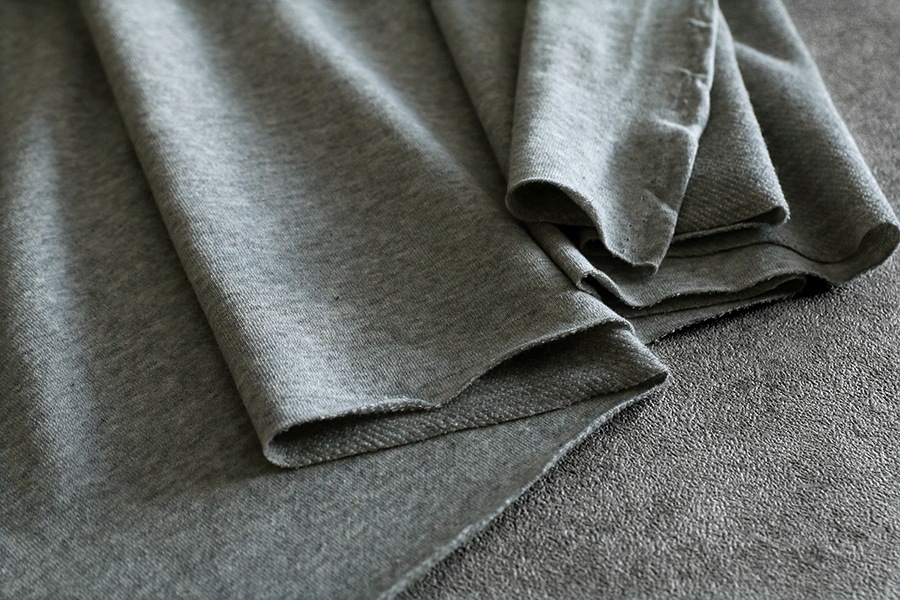 【反物販売】40/40/40 ミニミニ裏毛ニット オーガニックコットン 【綿 生地 無地】